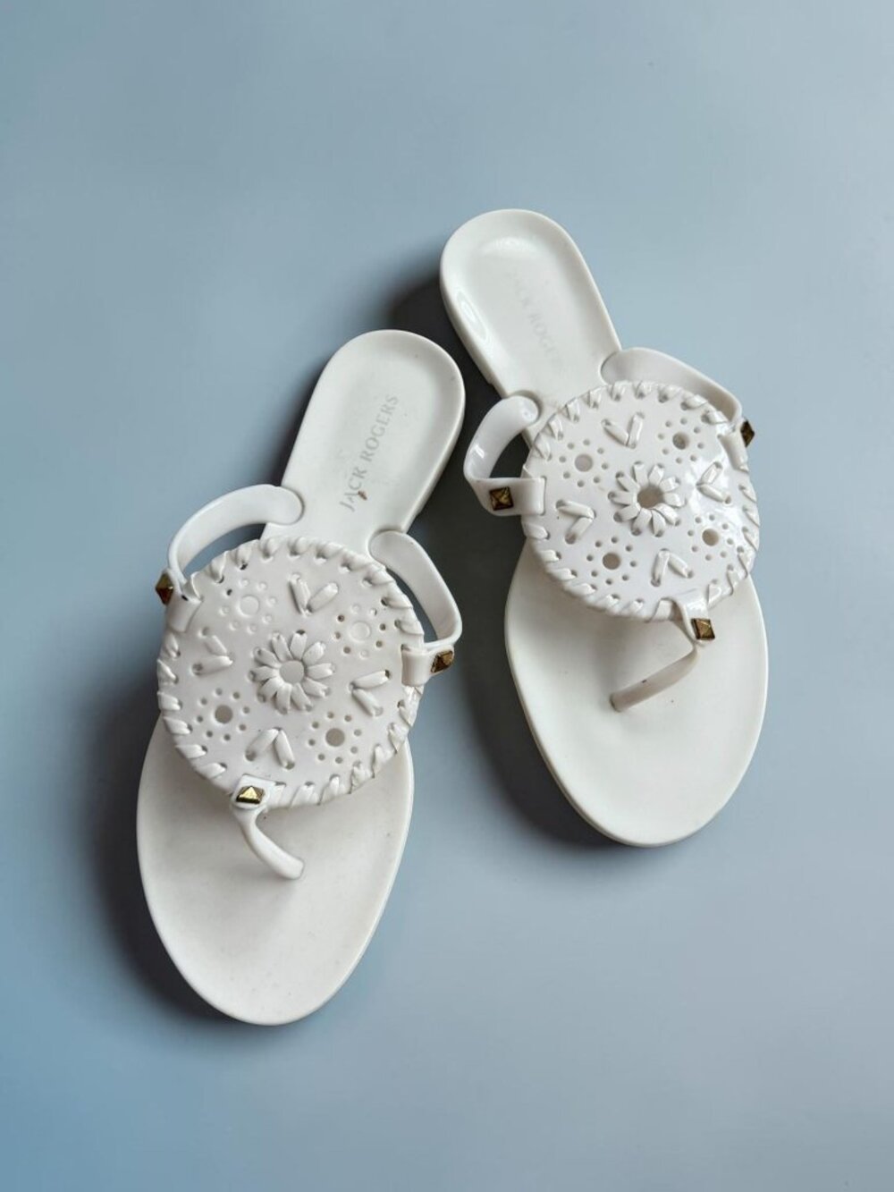 JACK ROGERS Women’s White Flop Flop Sandals Size 4